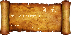 Mello Abigél névjegykártya